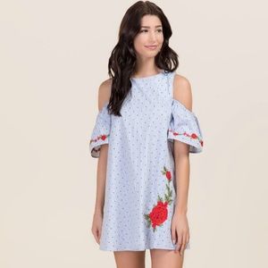 NWT Francesca’s Camila Cold Shoulder Shift Dress